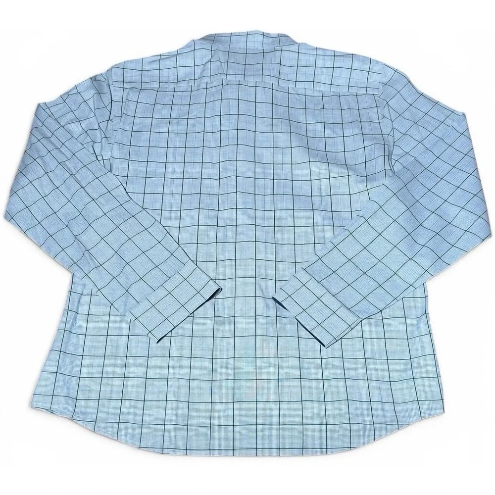 Banana Republic Untucked Fit Organic Cotton Button Shirt L Plaid